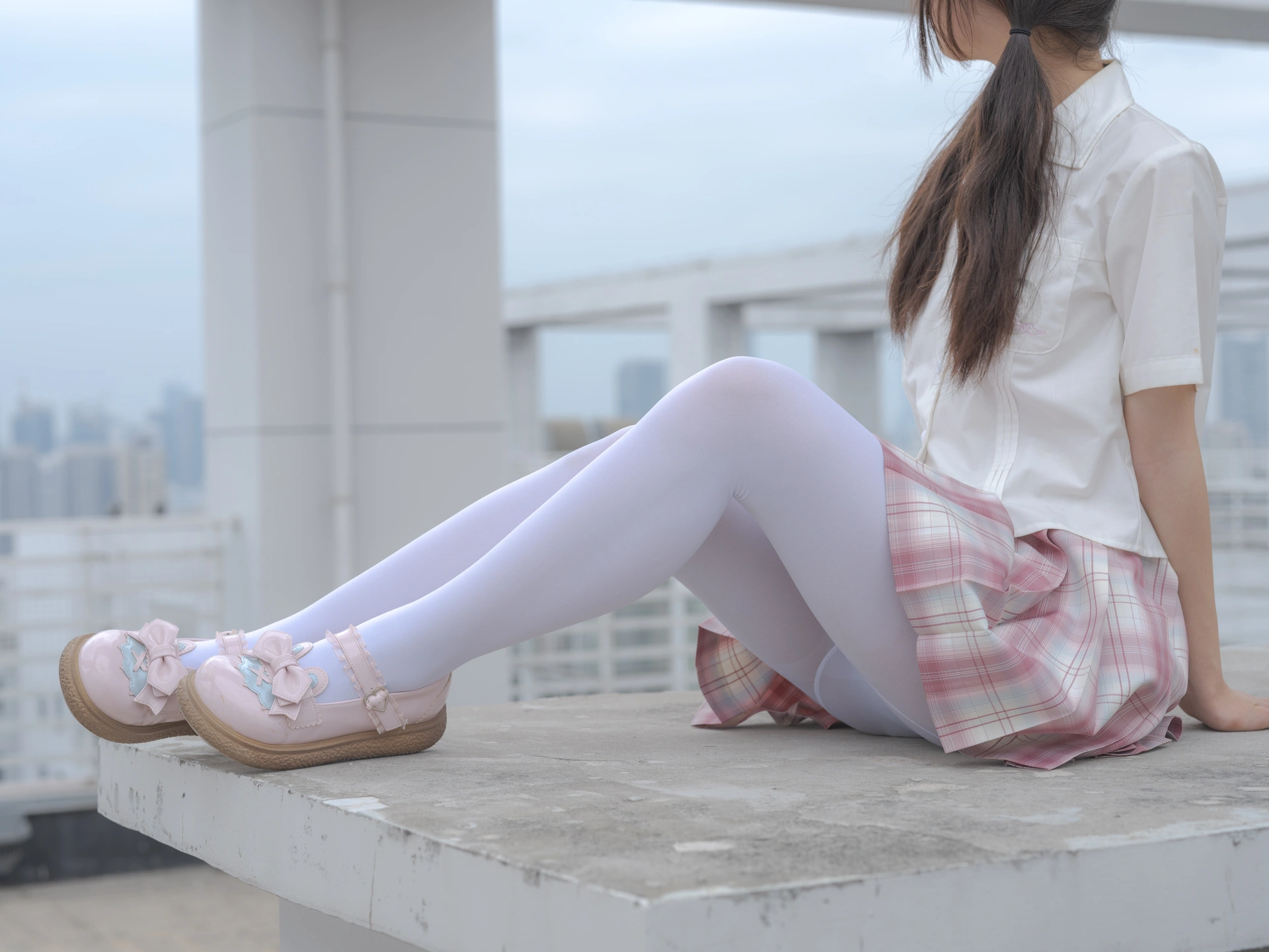 森萝财团写真 – 小圆 试拍 JKJK格子裙插图